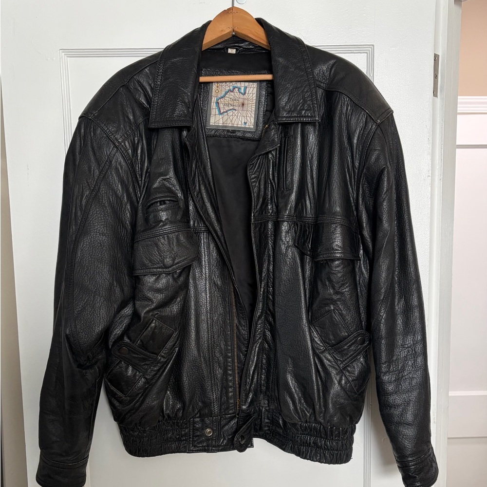 Men's Vintage Terra Autrialis Leather Bomber Jacket